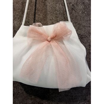 HANDMADE IVORY/PINK CARMY FIRST HOLY COMMUNION HANDBAG STYLE CL9793/146