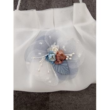 HANDMADE IVORY/BLUE CARMY FIRST HOLY COMMUNION HANDBAG STYLE CL9793/147