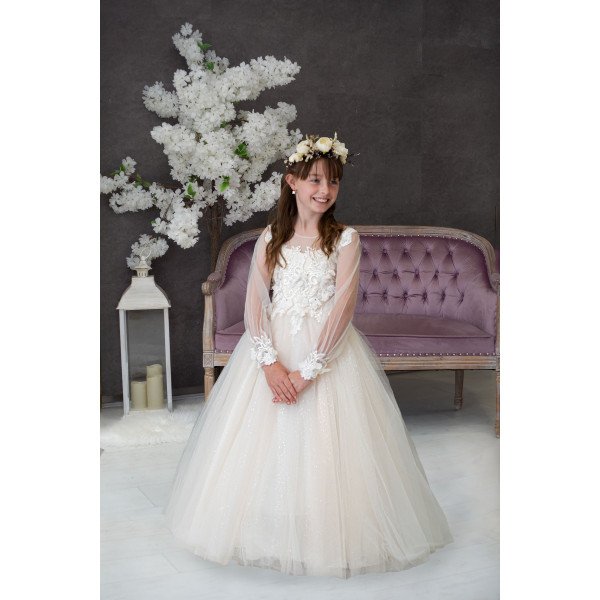 Handmade Ivory First Holy Communion Dress Style GITA MCH Handmade Ivory First Holy Communion Dress Style GITA MCH