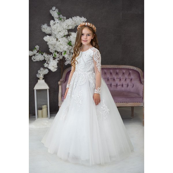 Handmade White First Holy Communion Dress Style HONORIA MCH Handmade White First Holy Communion Dress Style HONORIA MCH