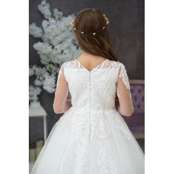Handmade White First Holy Communion Dress Style HONORIA MCH