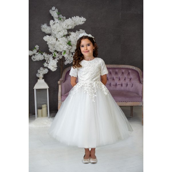 Handmade Ivory First Holy Communion Dress Style HERTHA MCH Handmade Ivory First Holy Communion Dress Style HERTHA MCH