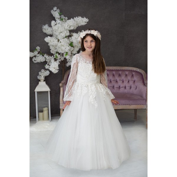 Handmade Ivory First Holy Communion Dress Style MELANIE MCH Handmade Ivory First Holy Communion Dress Style MELANIE MCH