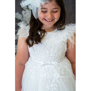 Handmade White First Holy Communion Dress Style EVELINE MCH