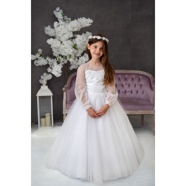 Handmade White First Holy Communion Dress Style WILLOW MCH Handmade White First Holy Communion Dress Style WILLOW MCH