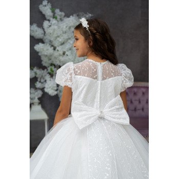 HANDMADE WHITE FIRST HOLY COMMUNION DRESS T-164