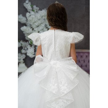 HANDMADE WHITE FIRST HOLY COMMUNION DRESS T-178