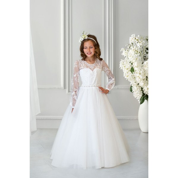 Handmade White First Holy Communion Dress Style EDITH MCH Handmade White First Holy Communion Dress Style EDITH MCH