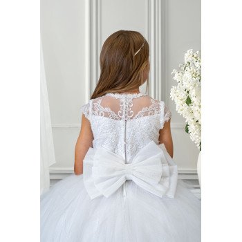 HANDMADE WHITE FIRST HOLY COMMUNION DRESS T-173