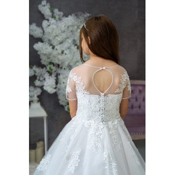 Handmade White First Holy Communion Dress Style IKUMI MCH