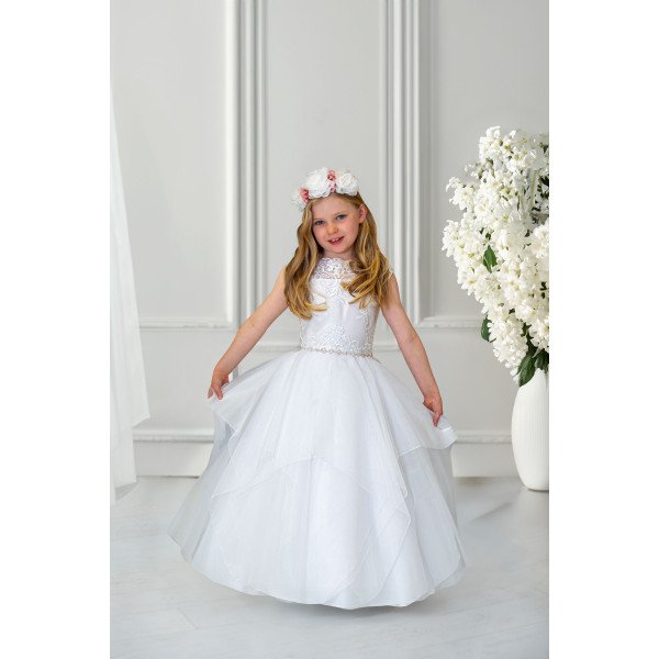 Lace Top Handmade First Holy Communion Dress Style CASANDRA Lace Top Handmade First Holy Communion Dress Style CASANDRA