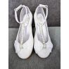 HANDMADE WHITE GLITTER FIRST HOLY COMMUNION SPANISH SHOES STYLE 17207