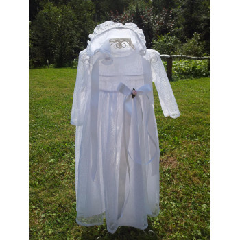 Louise Cotton Christening Gown with Lace 