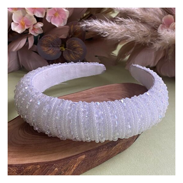 White First Holy Communion Headband Style LM262WT