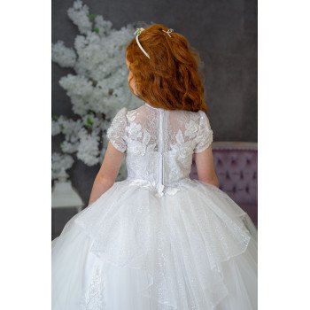 HANDMADE WHITE FIRST HOLY COMMUNION DRESS T-169