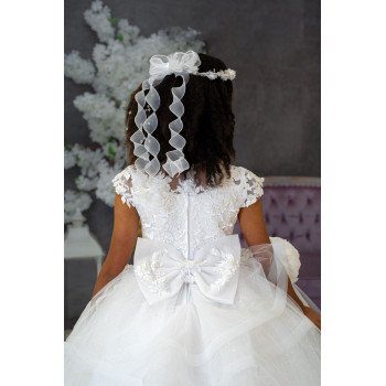 HANDMADE WHITE FIRST HOLY COMMUNION DRESS T-166