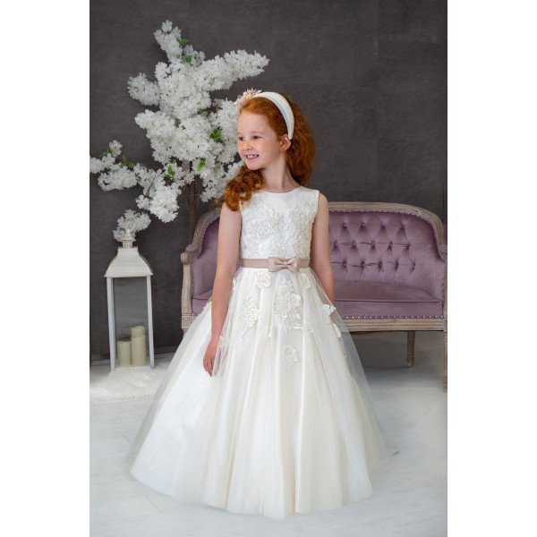 Handmade Ivory/Pink First Holy Communion Dress Style RHONA MCH