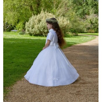 White First Holy Communion Dress Style Ko24134