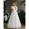 TETER WARM IVORY HANDMADE FIRST HOLY COMMUNION DRESS STYLE GS71