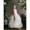 TETER WARM IVORY HANDMADE FIRST HOLY COMMUNION DRESS STYLE GS07