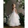 TETER WARM IVORY HANDMADE FIRST HOLY COMMUNION DRESS STYLE GS07