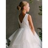 TETER WARM IVORY HANDMADE FIRST HOLY COMMUNION DRESS STYLE GS07