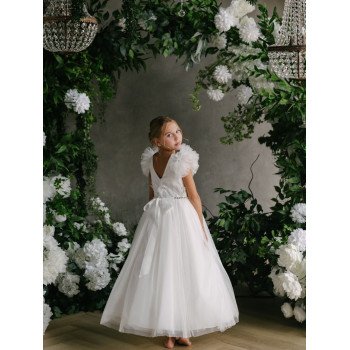 HANDMADE IVORY FIRST HOLY COMMUNION DRESS BY TETER WARM STYLE GS11