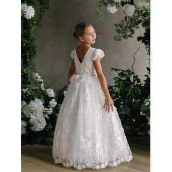 HANDMADE IVORY FIRST HOLY COMMUNION DRESS BY TETER WARM STYLE GS120