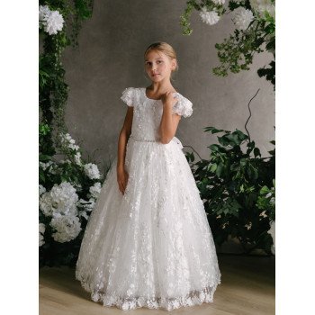 HANDMADE IVORY FIRST HOLY COMMUNION DRESS BY TETER WARM STYLE GS120