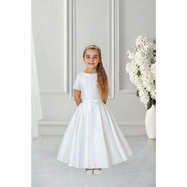 Simple Elegant Handmade First Holy Communion Dress Style JOANA SHORT Simple Elegant Handmade First Holy Communion Dress Style JOANA SHORT