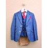 One Varones Navy Chequered First Holy Communion Jacket Style 10-04083 78