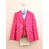 One Varones Red Chequered First Holy Communion Jacket Style 10-04083 40