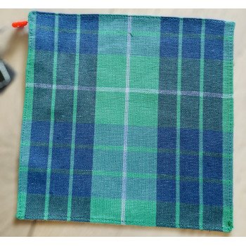 ONE VARONES CHECK GREEN & NAVY FIRST HOLY COMMUNION/SPECIAL OCCASION BOYS HANDKERCHIEF STYLE 10-08027J 209