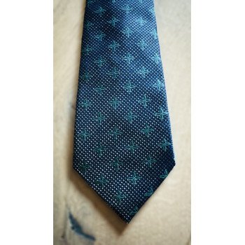 ONE VARONES BOYS NAVY & GREEN FIRST HOLY COMMUNION/SPECIAL OCCASION BOYS TIE WITH FLOWER MOTIF STYLE 10-08026 203