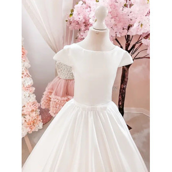 White First Holy Communion Dress Style COM032