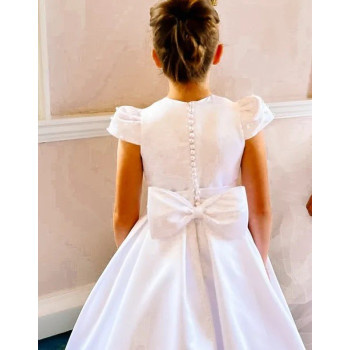 White First Holy Communion Dress Style COM036