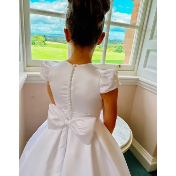 White First Holy Communion Dress Style COM036
