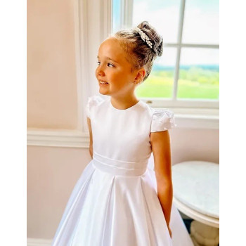 White First Holy Communion Dress Style COM036
