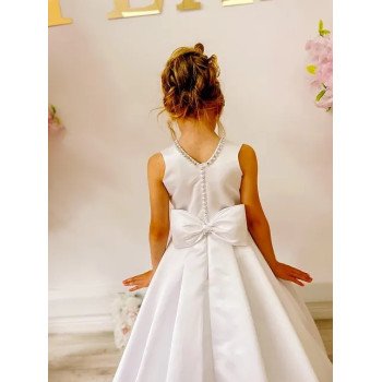 White First Holy Communion Dress Style COM037