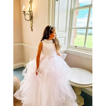 White First Holy Communion Dress Style COM039