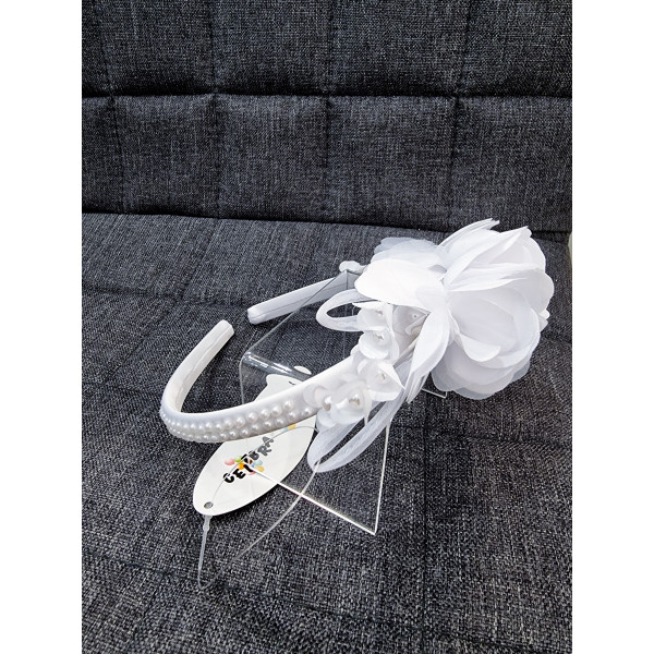 White First Holy Communion Headband Style CH103