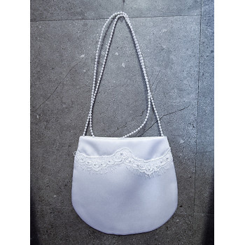 PERFECT SIMPLE COMMUNION BAG WITH PEARLS STRAP STYLE HB021