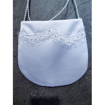 PERFECT SIMPLE COMMUNION BAG WITH PEARLS STRAP STYLE HB021