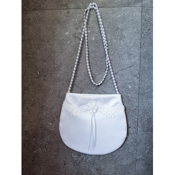 PERFECT SIMPLE COMMUNION BAG WITH PEARLS STRAP STYLE HB022