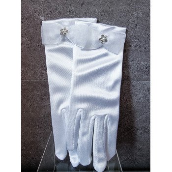 FIRST HOLY COMMUNION SATIN GLOVES STYLE CG756