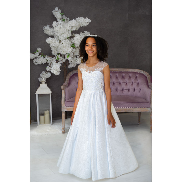 WHITE HANDMADE FIRST HOLY COMMUNION DRESS STYLE SUE MCH WHITE HANDMADE FIRST HOLY COMMUNION DRESS STYLE SUE MCH