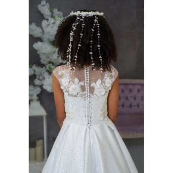WHITE HANDMADE FIRST HOLY COMMUNION DRESS STYLE SUE MCH