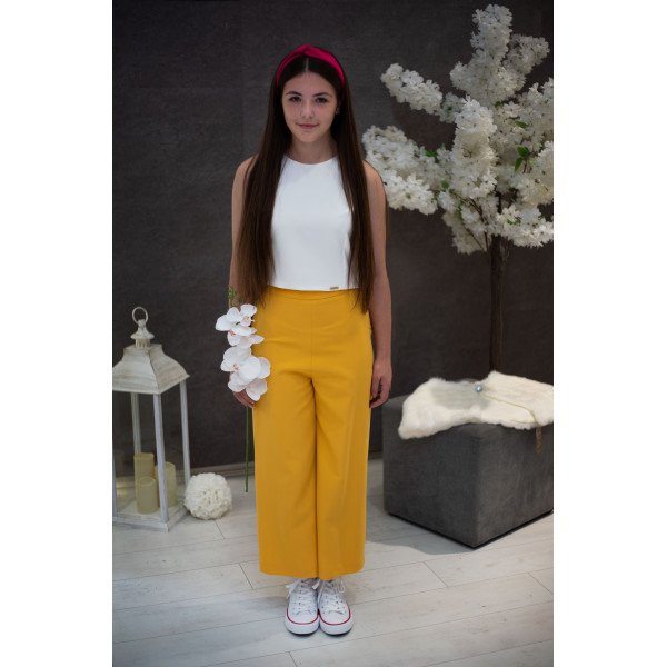Amaya Mustard Yellow Confirmation Trousers 515053 Amaya Mustard Yellow Confirmation Trousers 515053