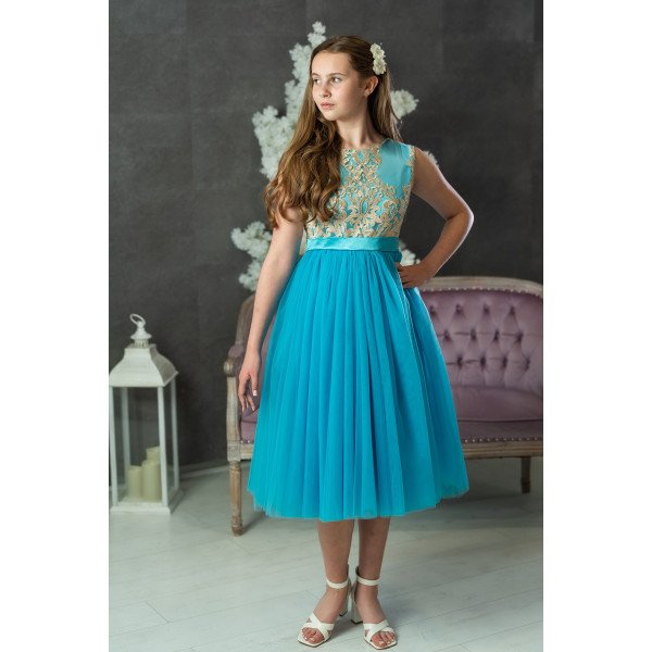 Aqua Confirmation Dress Style EF 26 Aqua Confirmation Dress Style EF 26