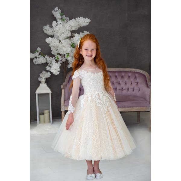 HANDMADE IVORY FIRST HOLY COMMUNION DRESS STYLE ADELAIDE MCH HANDMADE IVORY FIRST HOLY COMMUNION DRESS STYLE ADELAIDE MCH